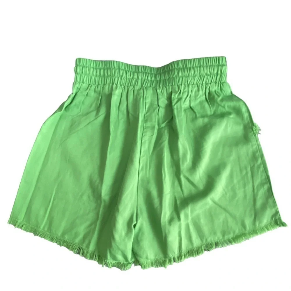 NEW Sedge Green Drawstring Raw Hem Shorts Size XS - Picture 3 of 7